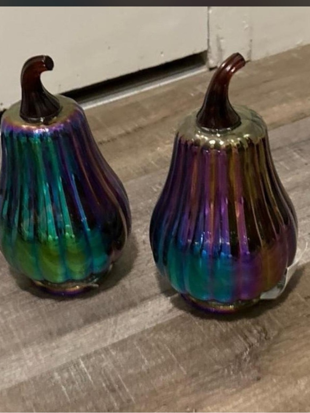 Iridescent Glass Pear Décor Set - Multicolor